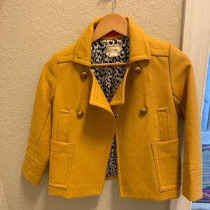 Girls XL mustard JCrew Crewcuts Pea Coat Jacket